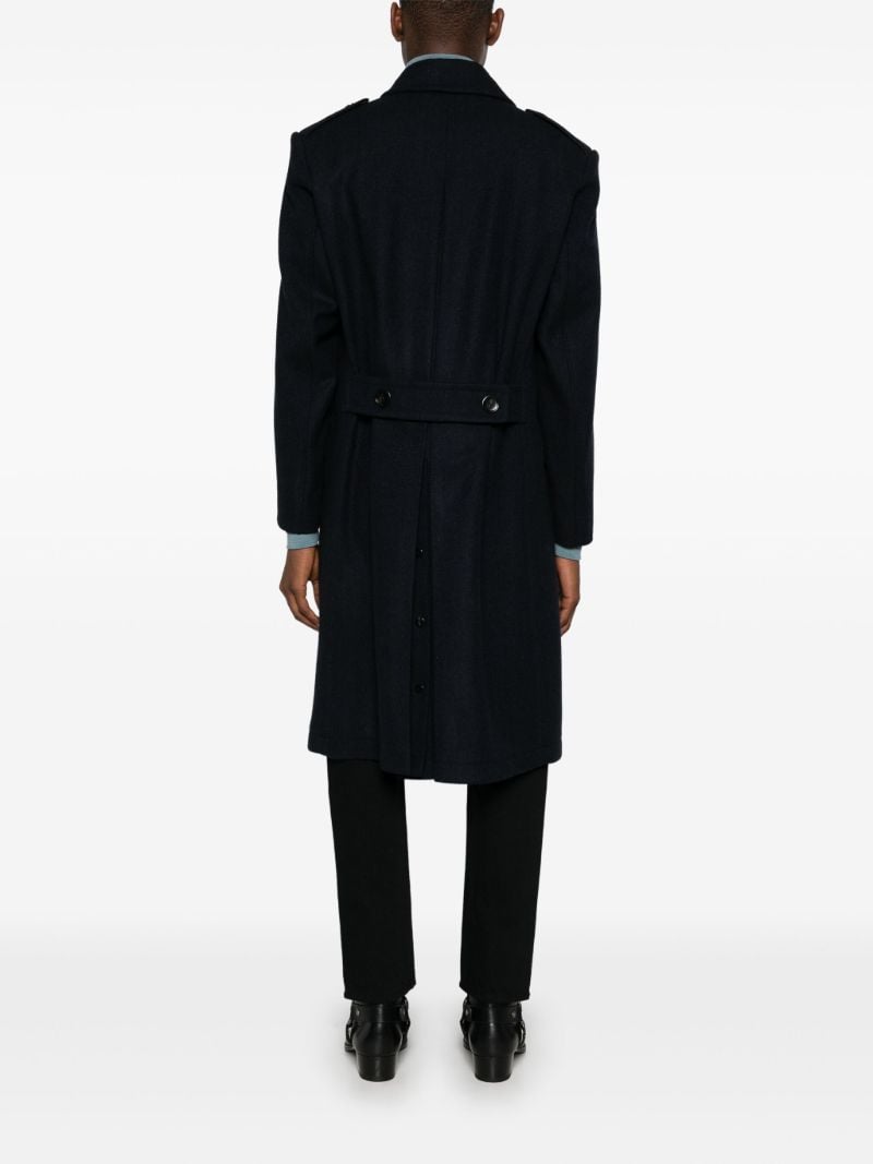 Herringbone Wool Double-breasted Coat