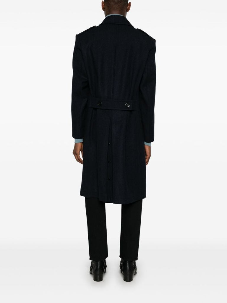 Herringbone Wool Double-breasted Coat