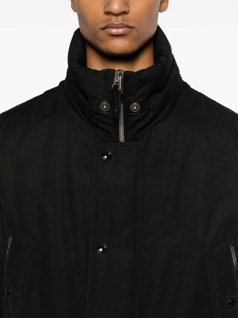 Black Detachable-hood Short Coat