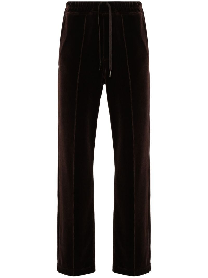 Brown Velvet Track Pants
