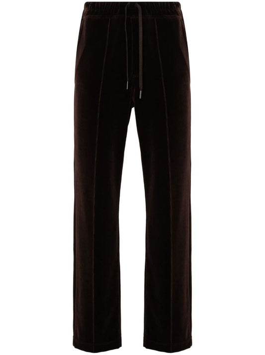Brown Velvet Track Pants