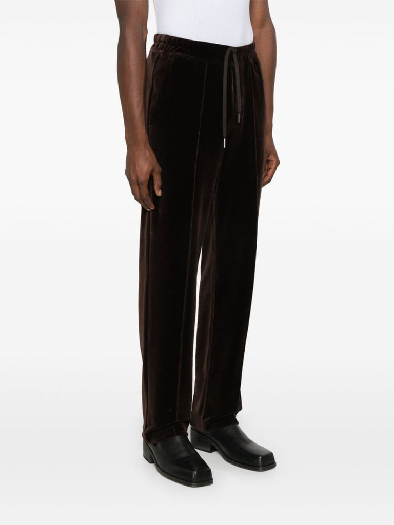Brown Velvet Track Pants