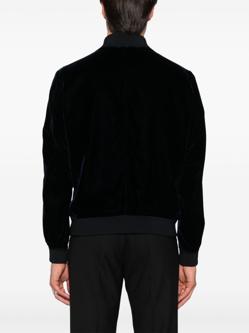 Blue Velvet Bomber Jacket