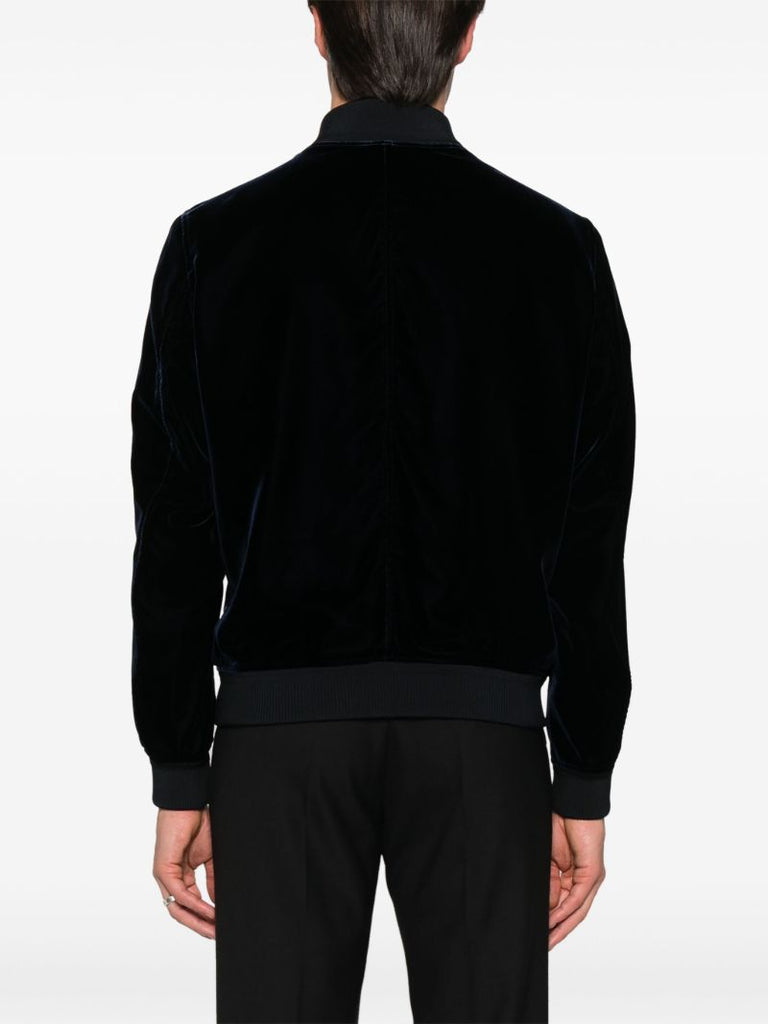Blue Velvet Bomber Jacket