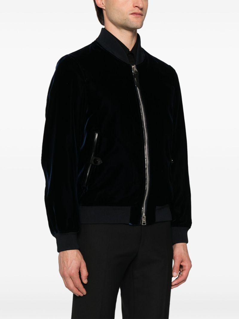 Blue Velvet Bomber Jacket