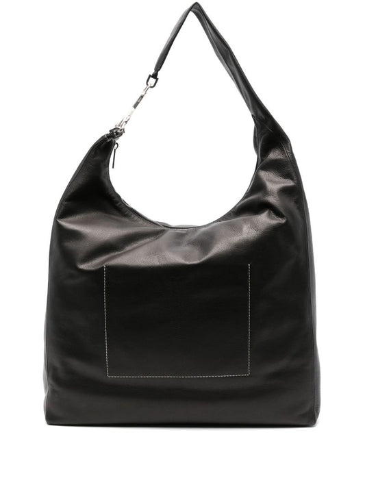 Black Cerberus Leather Shoulder Bag