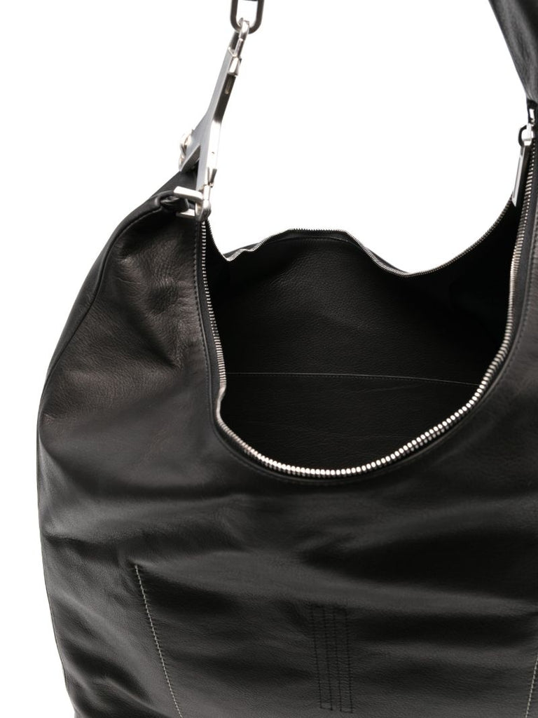 Black Cerberus Leather Shoulder Bag