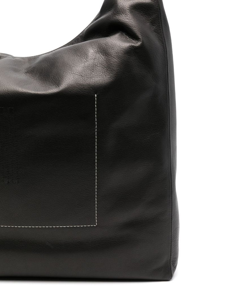 Black Cerberus Leather Shoulder Bag