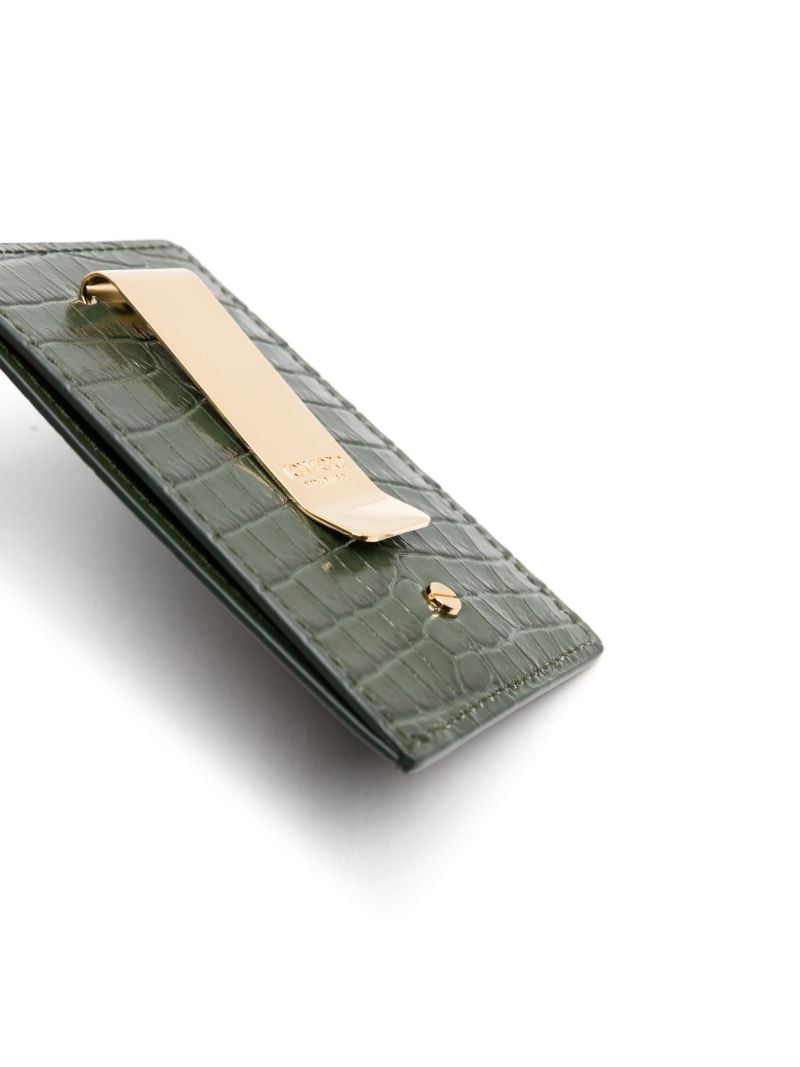 Green T Line Leather Cardholder