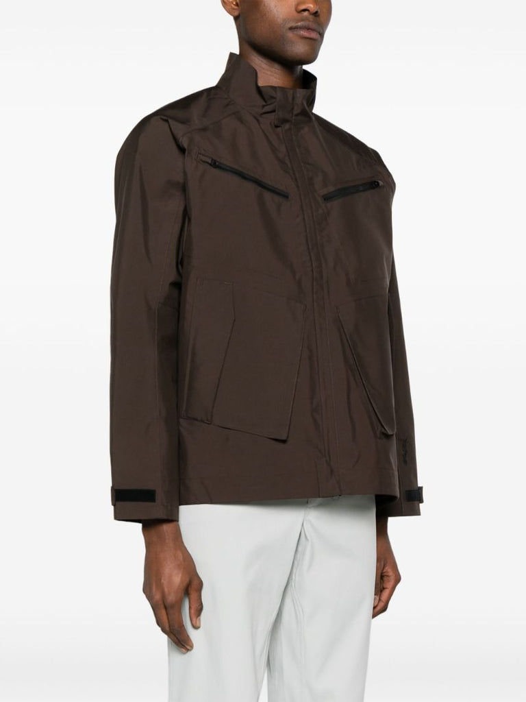 Brown Sncf Waterproof Windbreaker