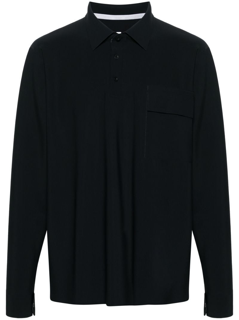 Black Taped Bonded Polo Shirt