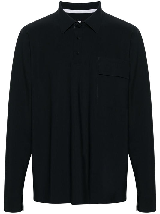 Black Taped Bonded Polo Shirt