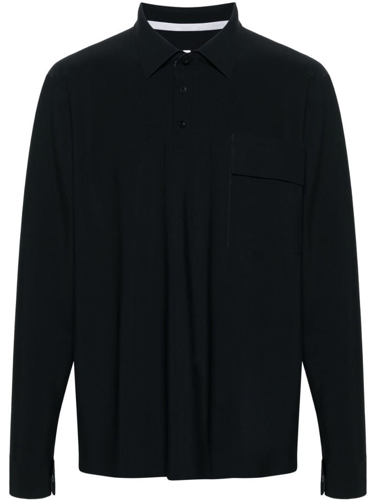 Black Taped Bonded Polo Shirt