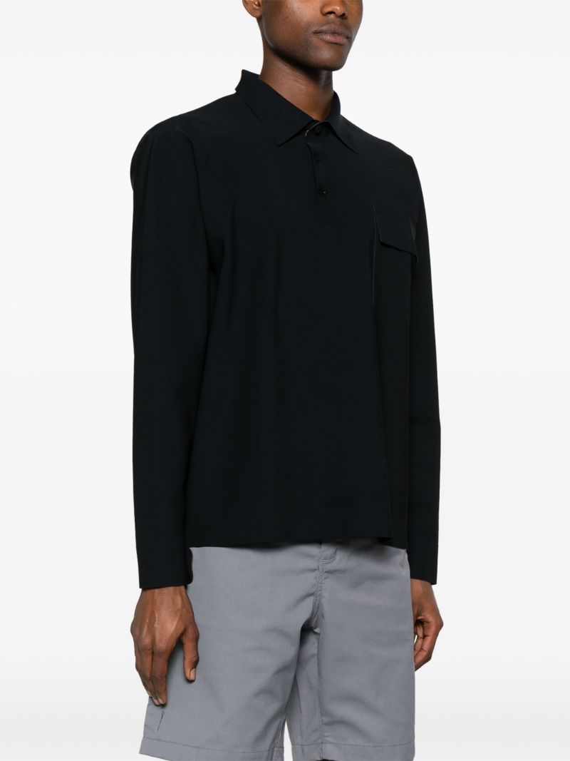 Black Taped Bonded Polo Shirt