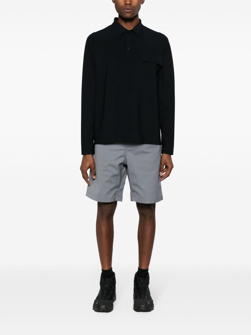 Black Taped Bonded Polo Shirt