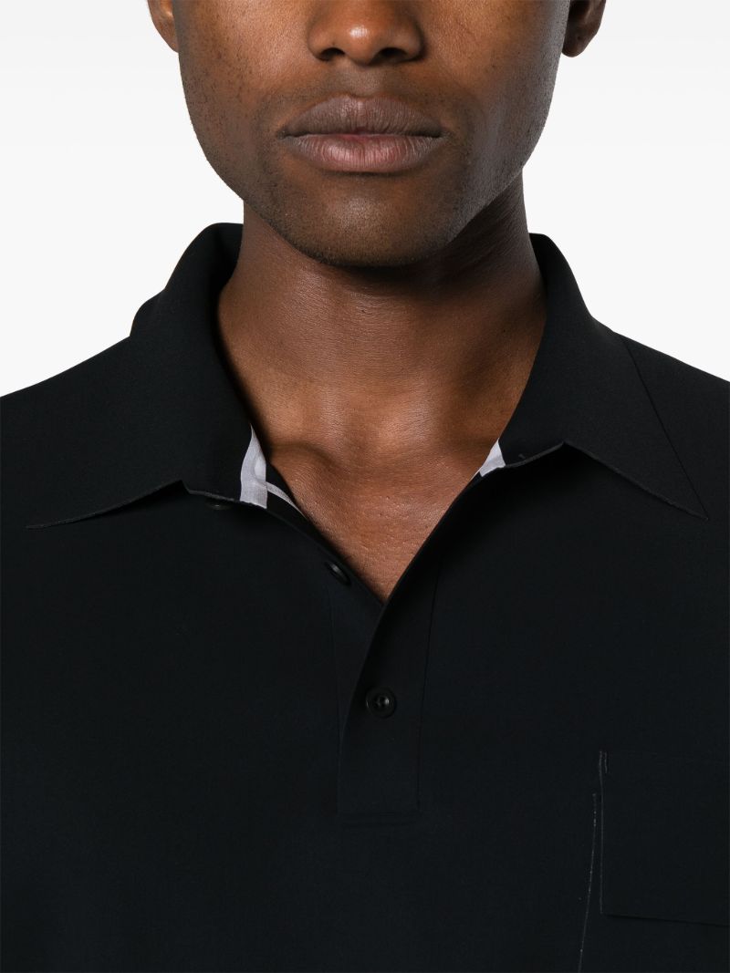 Black Taped Bonded Polo Shirt
