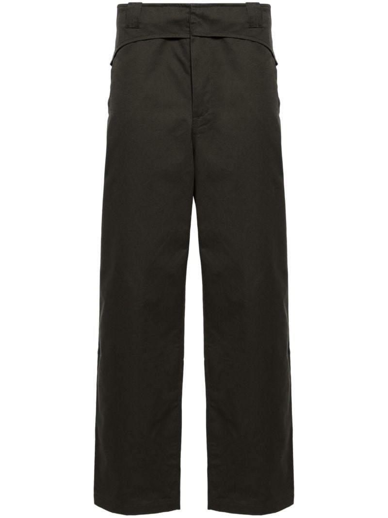 Brown Straight-leg Cotton Trousers