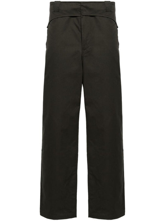 Brown Straight-leg Cotton Trousers