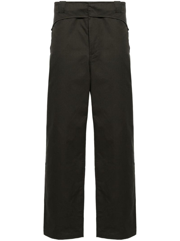 Brown Straight-leg Cotton Trousers