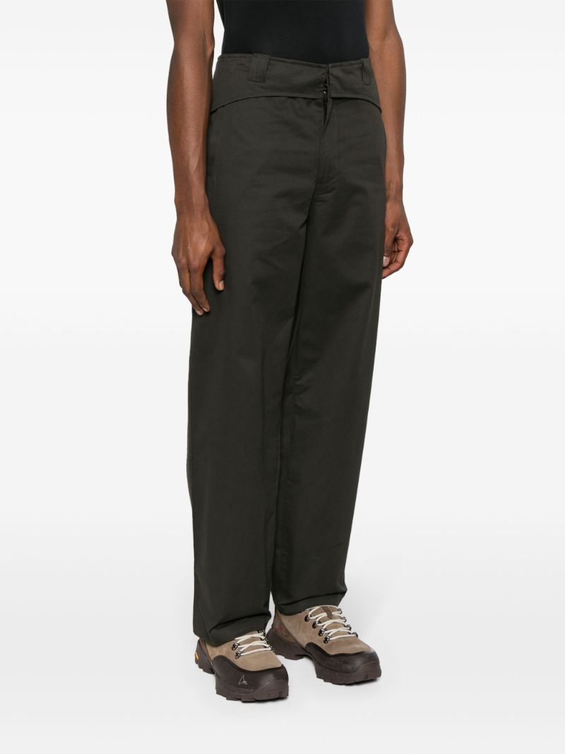 Brown Straight-leg Cotton Trousers