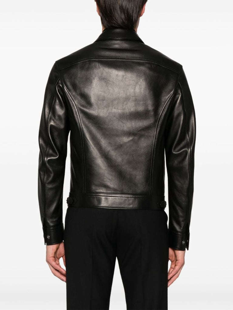 Black Long-sleeve Leather Jacket