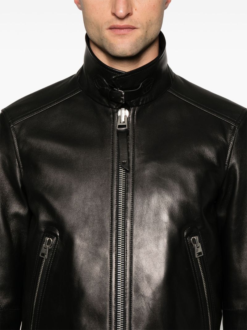 Black Long-sleeve Leather Jacket