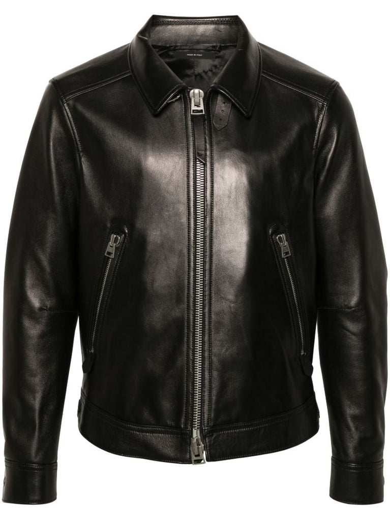 Black Long-sleeve Leather Jacket