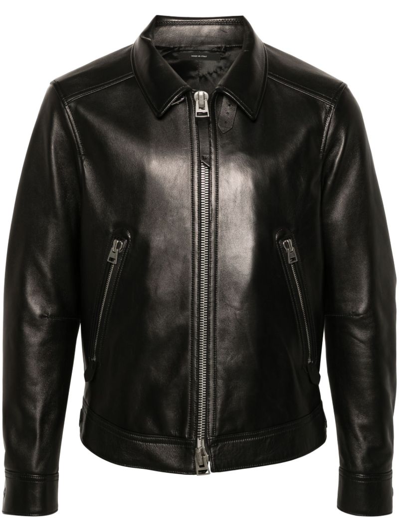 Black Long-sleeve Leather Jacket