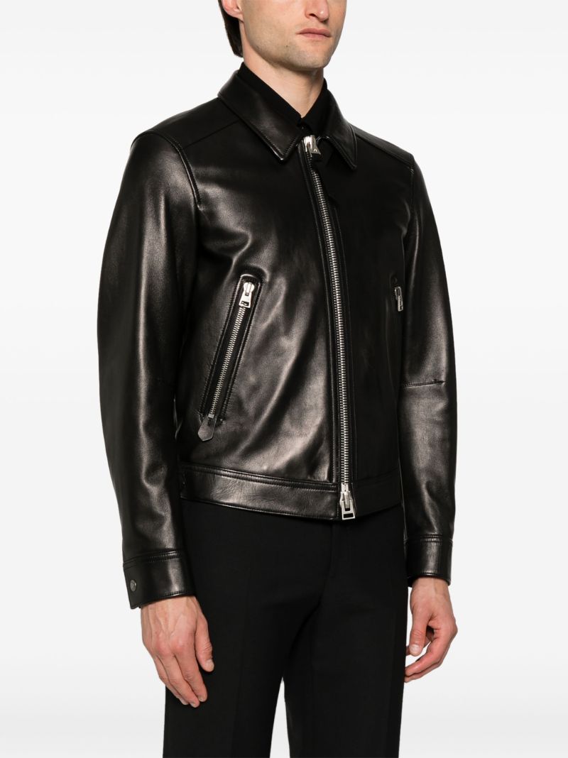 Black Long-sleeve Leather Jacket