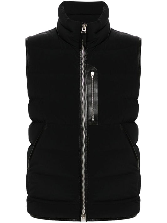 Black High-neck Quilted Gilet