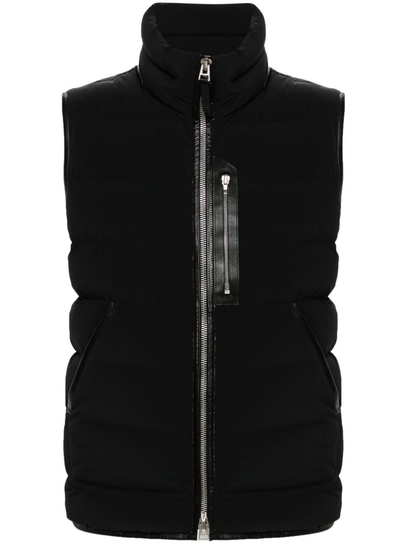 Black High-neck Quilted Gilet