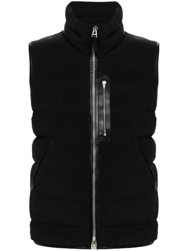 Black High-neck Quilted Gilet