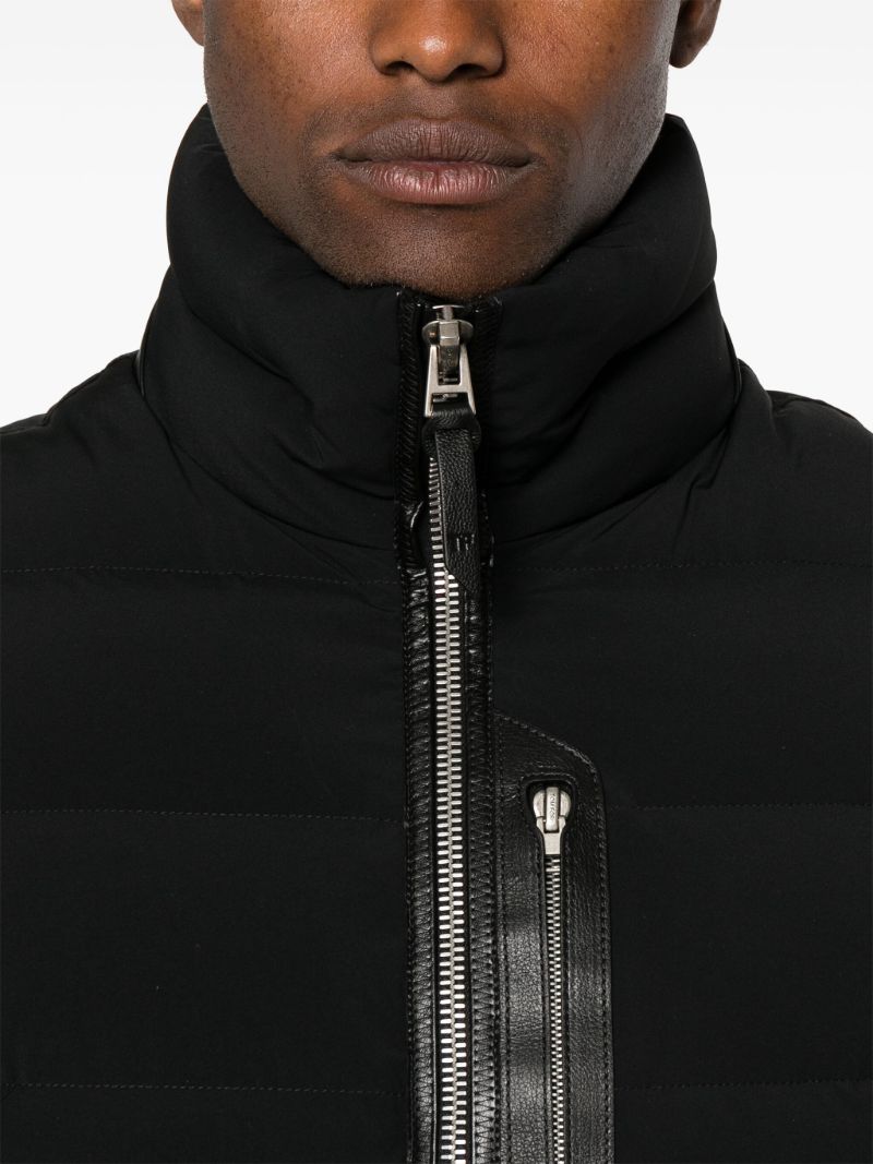 Black High-neck Quilted Gilet