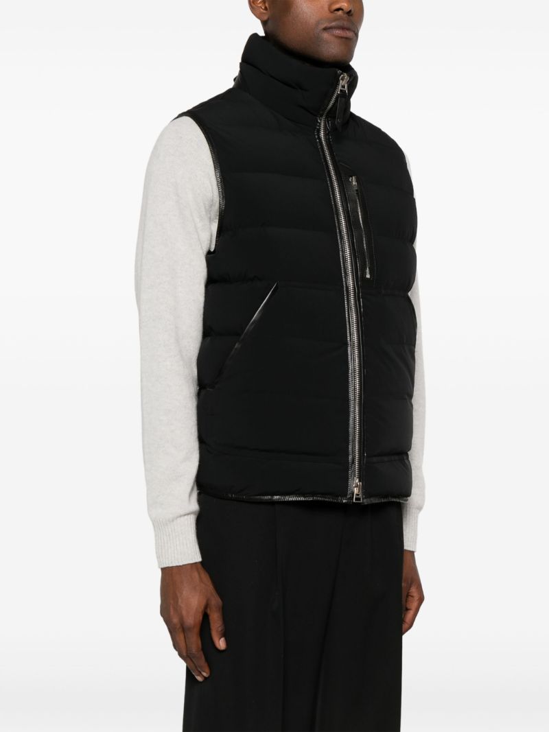 Black High-neck Quilted Gilet