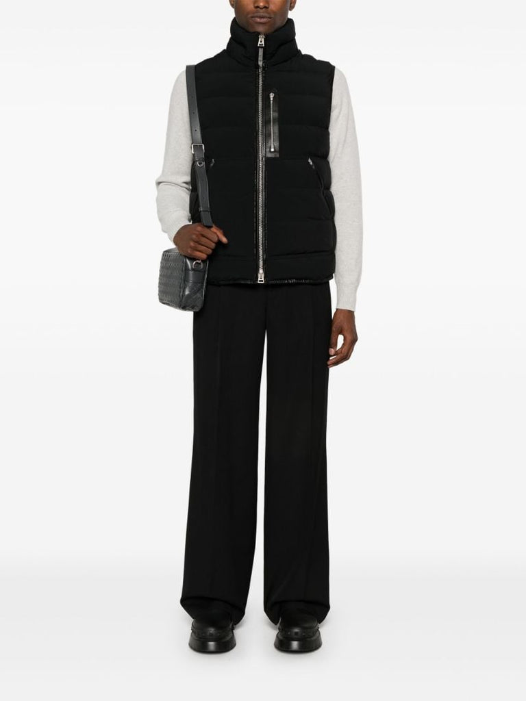Black High-neck Quilted Gilet