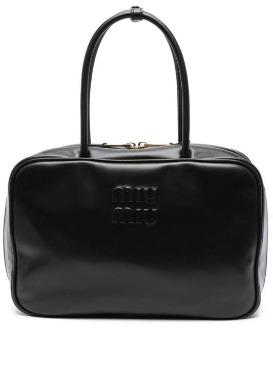 Black Leather Tote Bag
