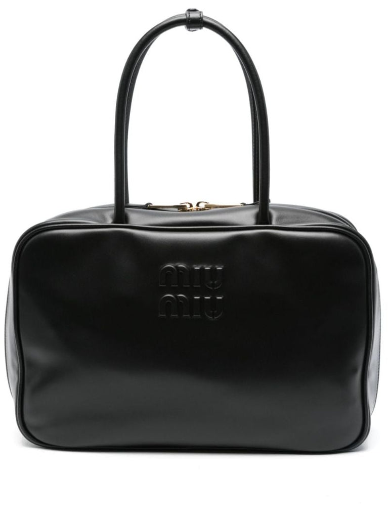 Black Leather Tote Bag