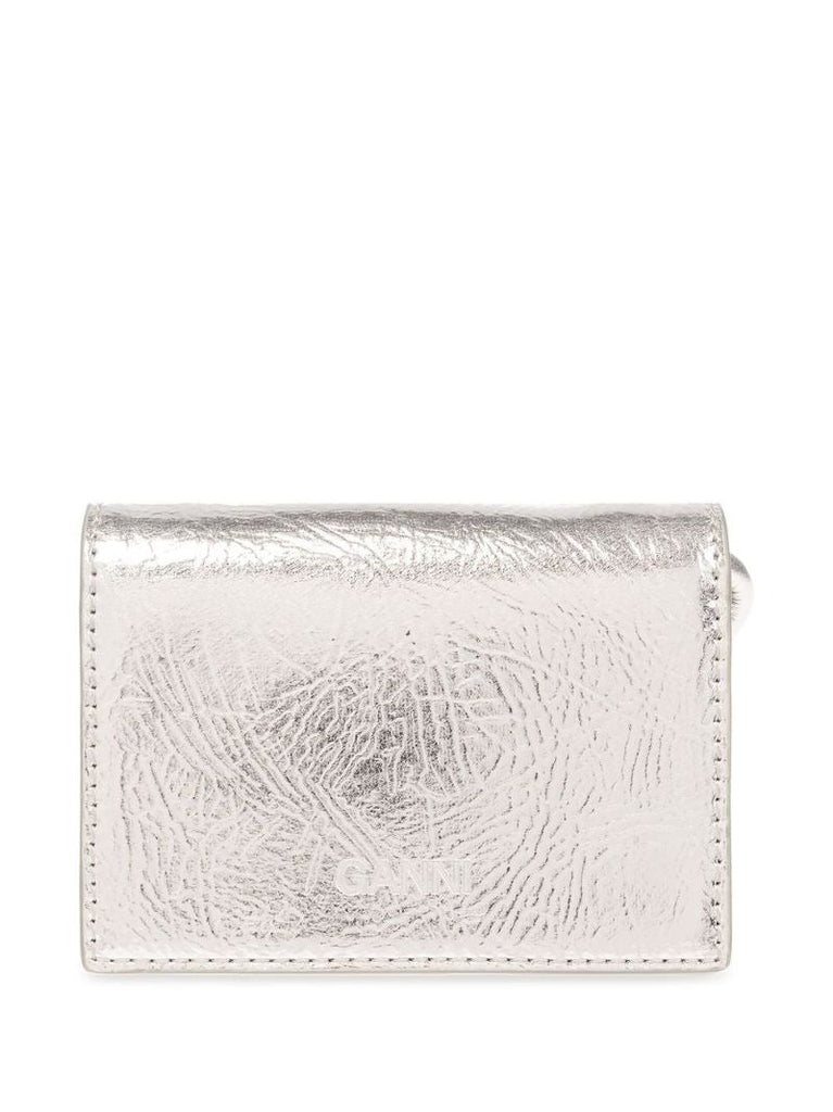 Silver-tone Bou Metallic Wallet on Strap