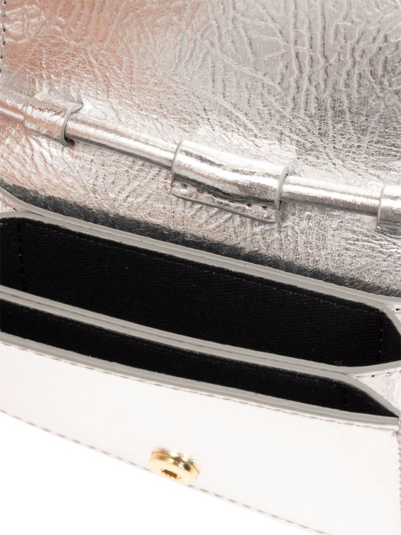 Silver-tone Bou Metallic Wallet on Strap