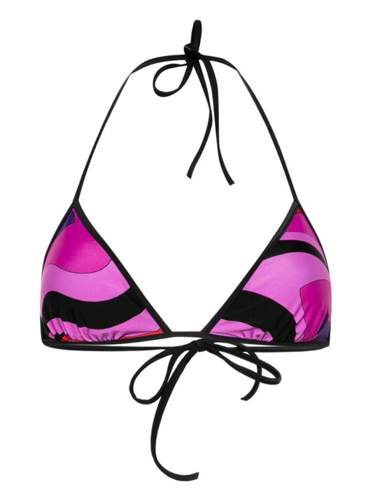 Purple Marmo Print Bikini Top