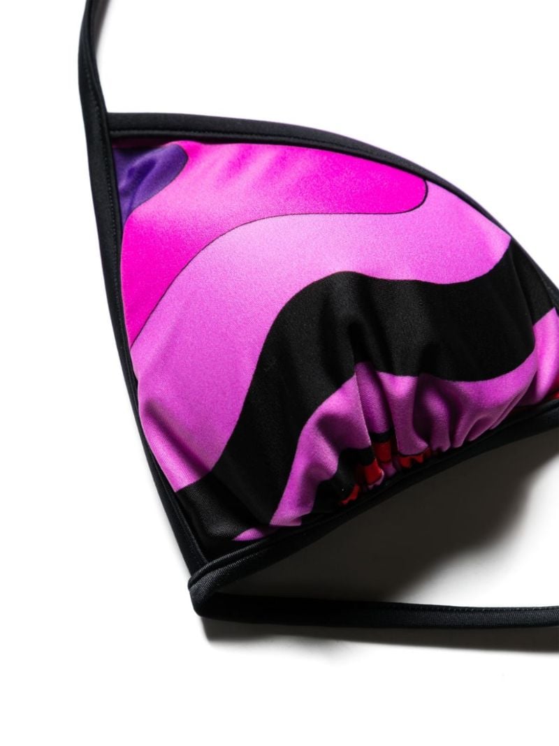 Purple Marmo Print Bikini Top