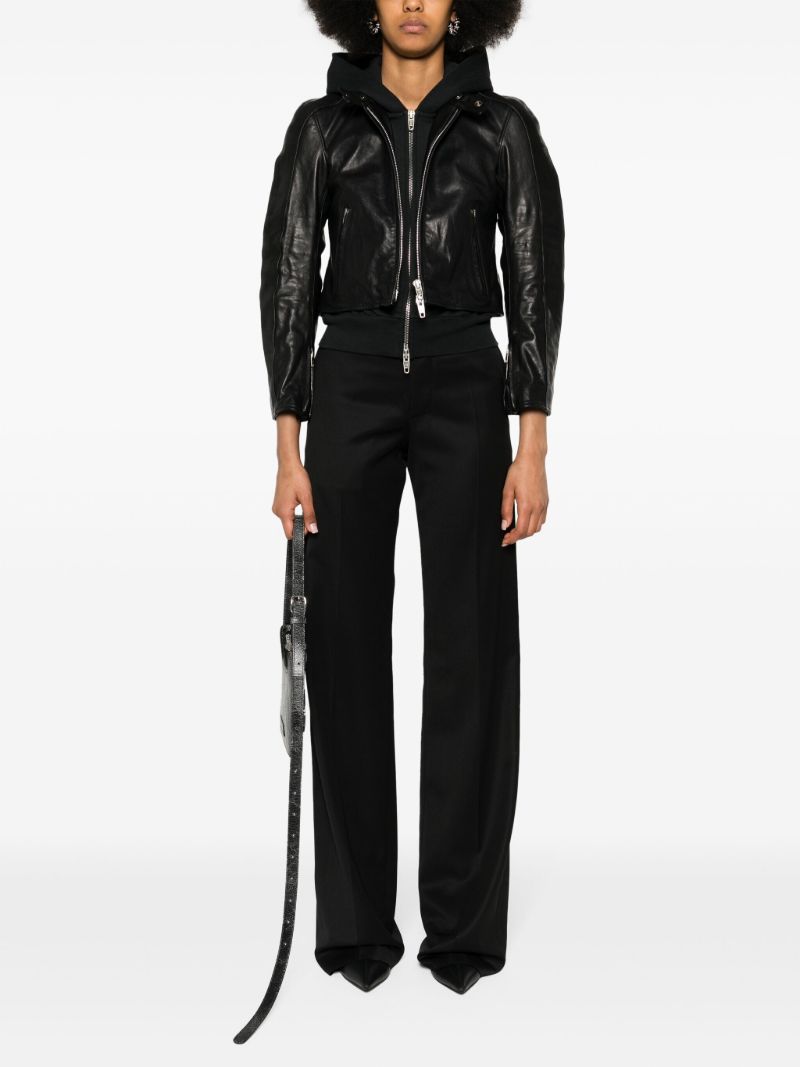 Black Layered Leather Jacket