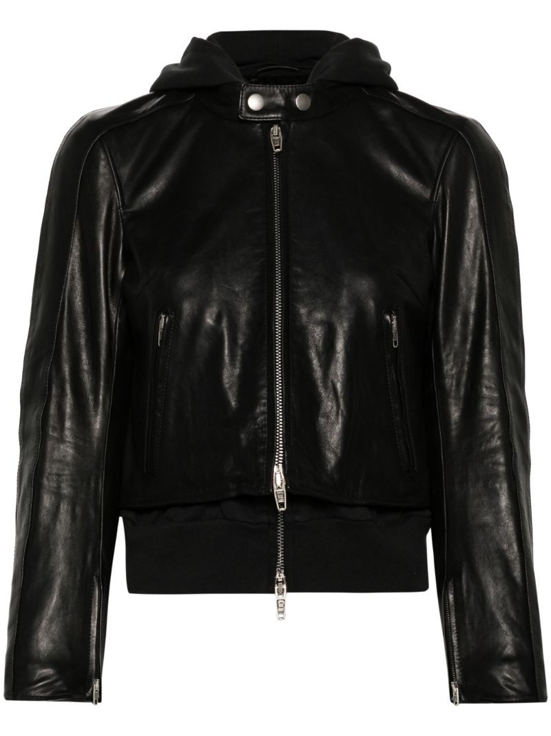 Black Layered Leather Jacket