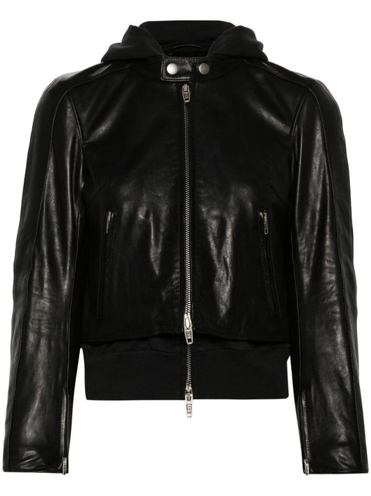 Black Layered Leather Jacket