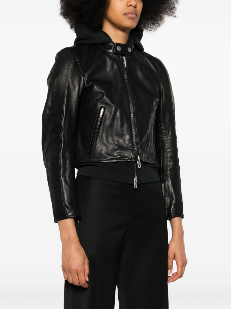 Black Layered Leather Jacket