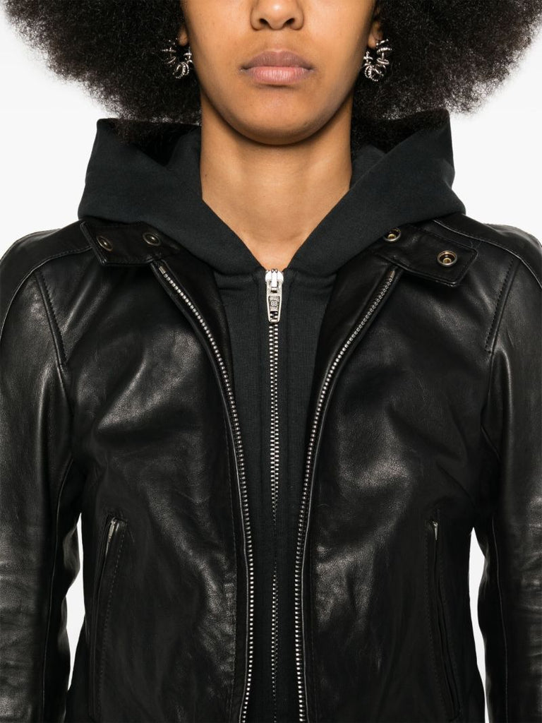 Black Layered Leather Jacket