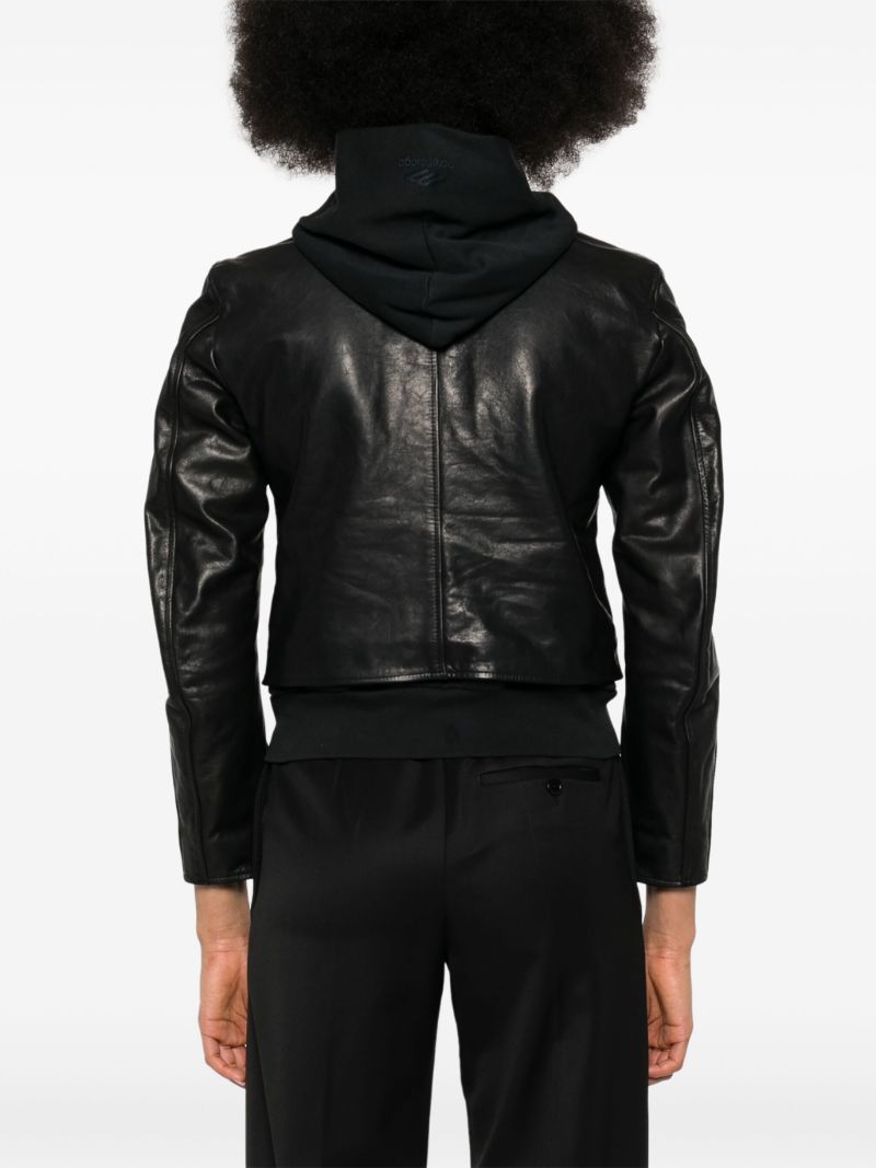 Black Layered Leather Jacket