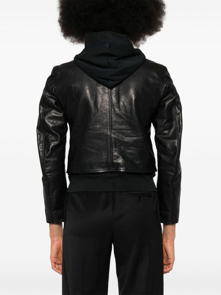 Black Layered Leather Jacket