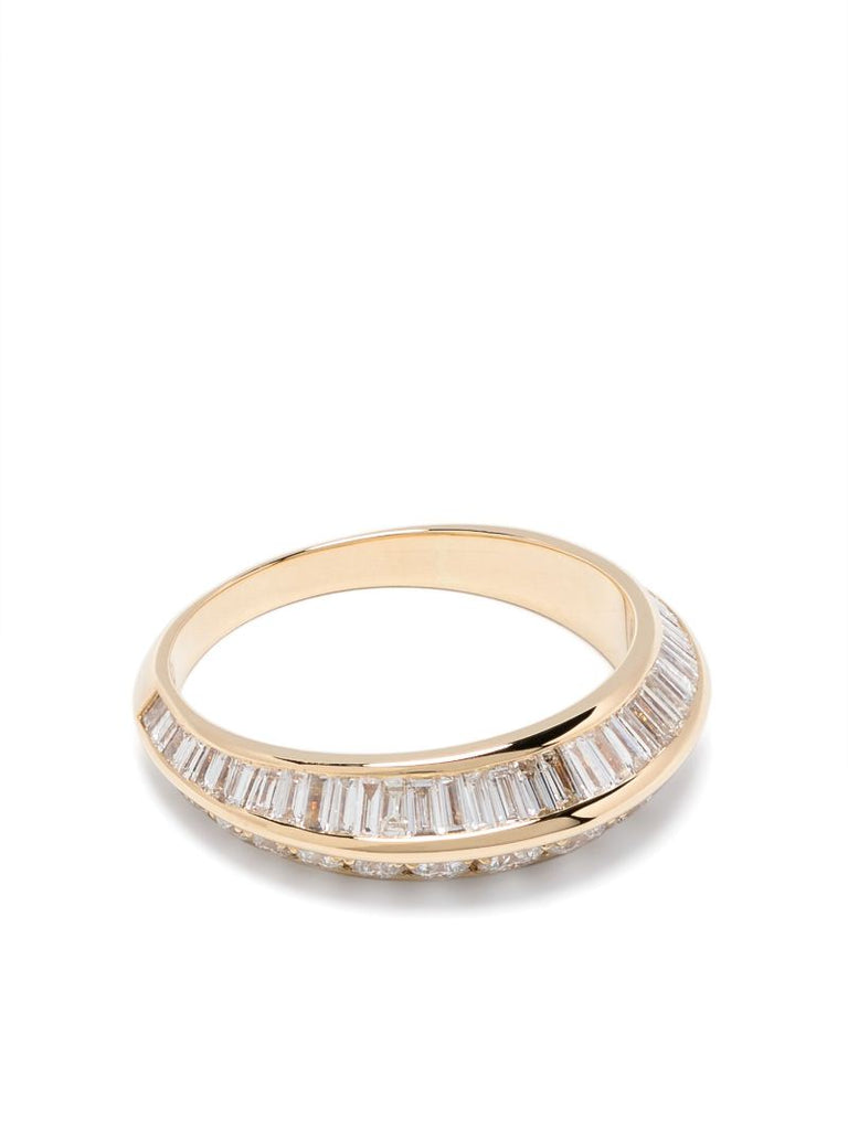 18k Yellow Gold Crescent Diamond Ring