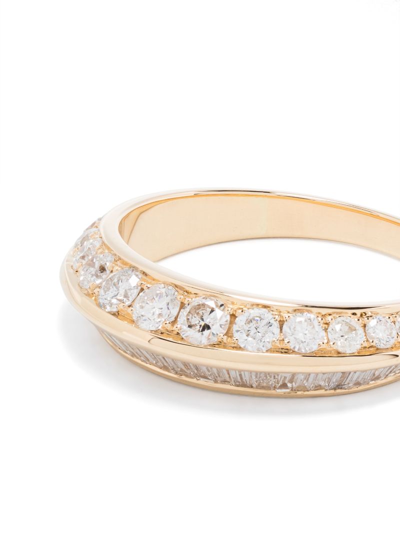 18k Yellow Gold Crescent Diamond Ring